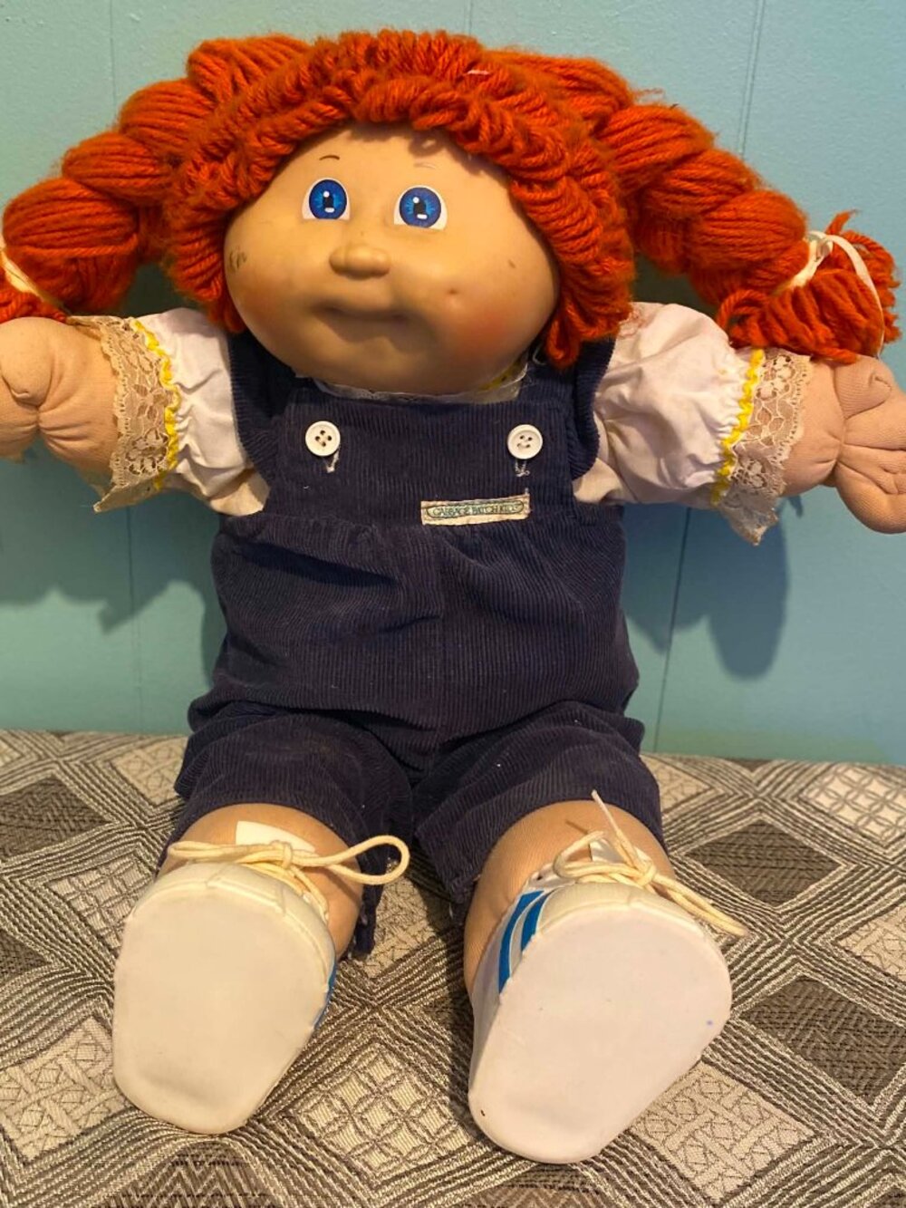 Vintage Cabbage Patch Kids Doll Red Pigtails Blue Eyes 1980s
